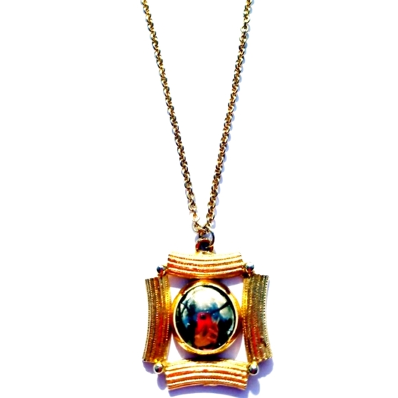 Vintage circle pendent necklace - Picture 2 of 3